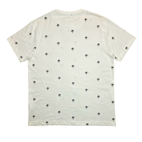 Denim & Flower Ricky Singh White Palm Tree Pattern Men’s Tshirt Sz L‎ - Picture 7 of 7